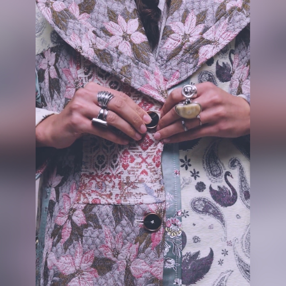 Golden Hour Jacquard Coat,Color Blossom Combo - Picture 7 of 16